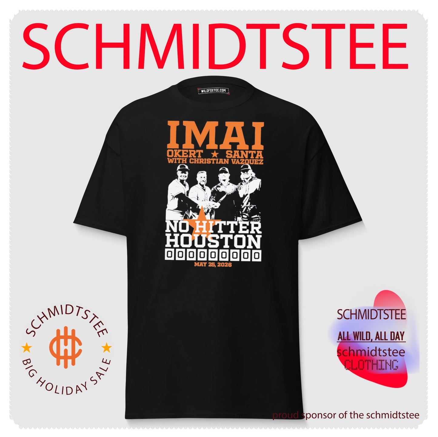Houston Astros No-Hitter Imai Okert Santa with Christian Vazquez shirt