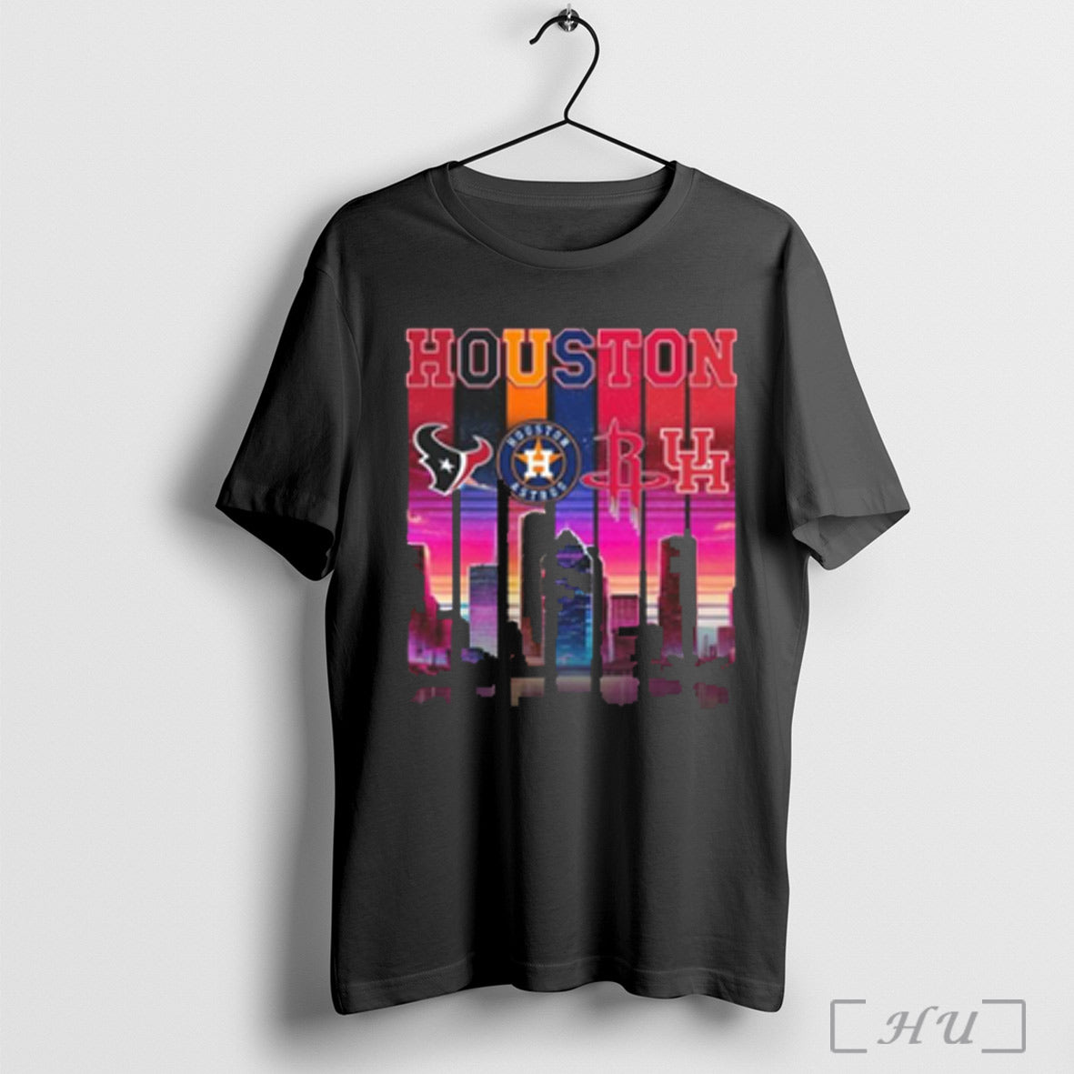 Houston City Skyline Sports Teams Texans Astros Rockets Cougars T Shirt