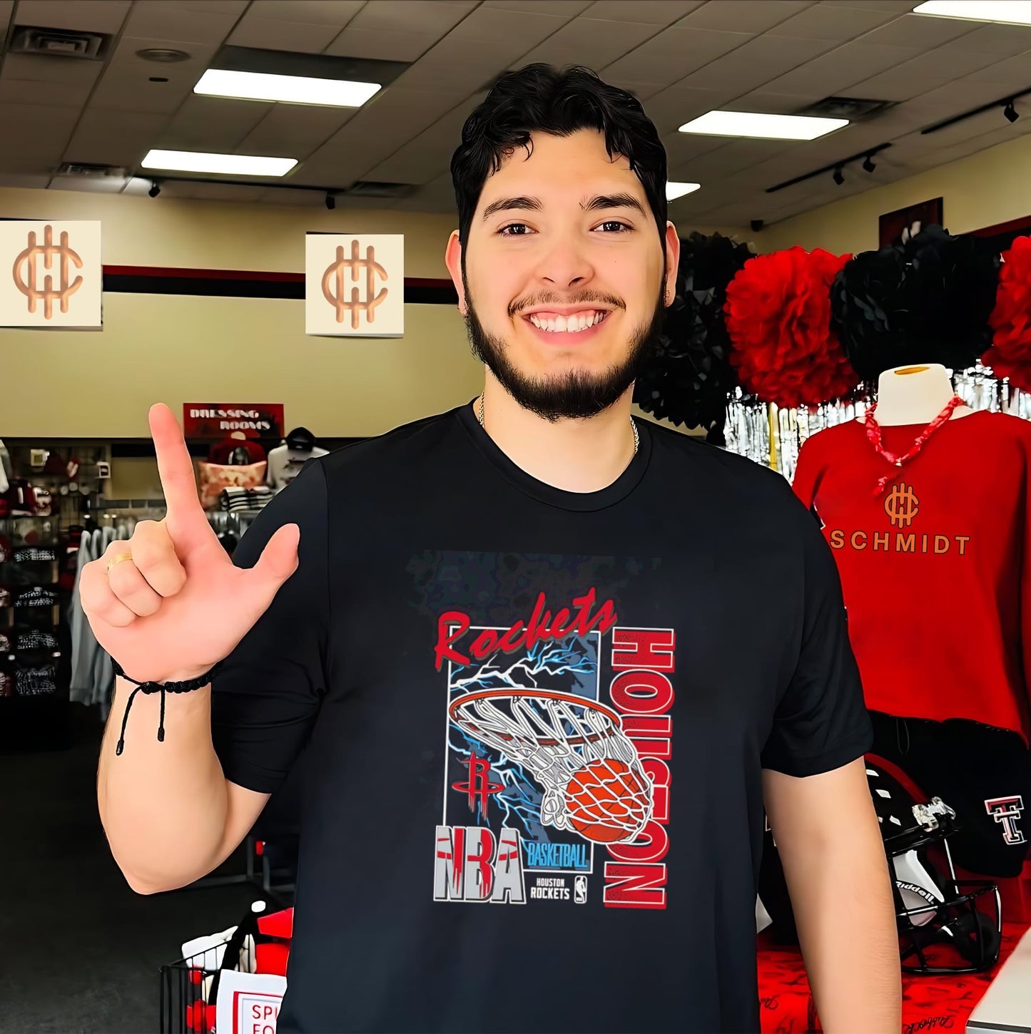 Houston Rockets Lightning Swish graphic shirt