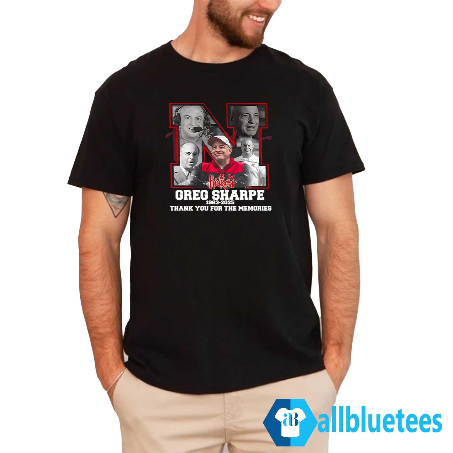 Huskers Greg Sharpe 1963-2025 Thank You For The Memories Shirt
