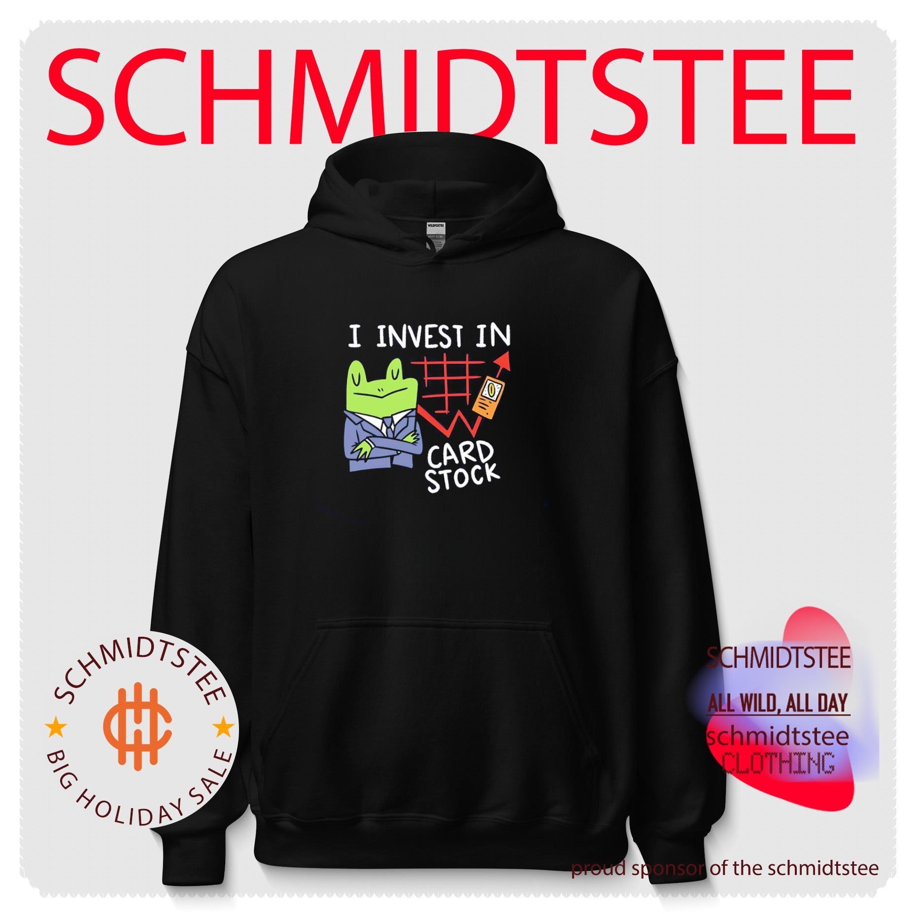 I invest in card stock cartoon frog stonk meme shirt