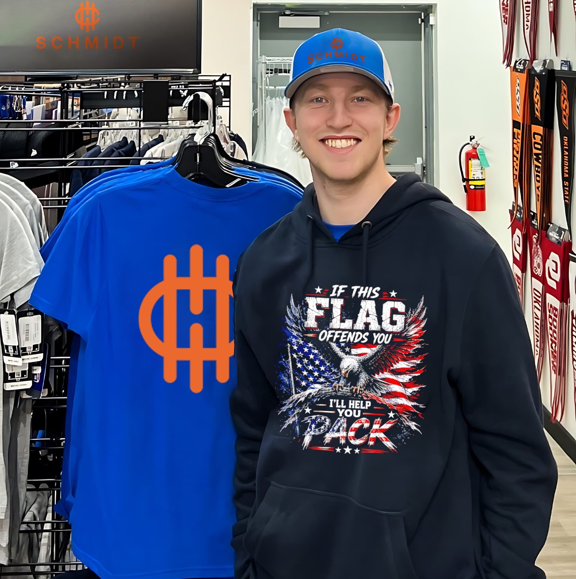 If this flag offends you I’ll help you pack flag shirt
