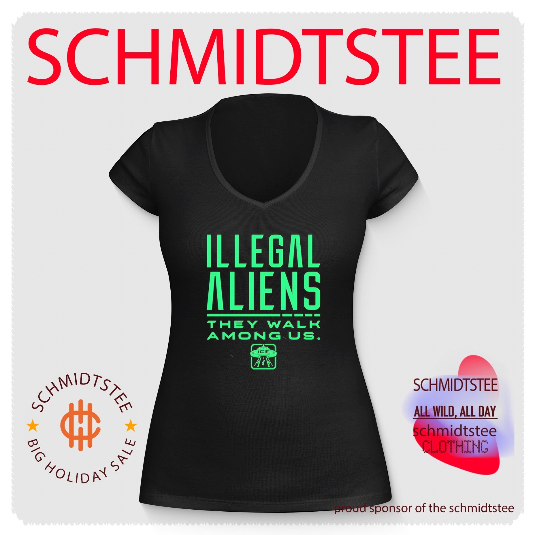 Illegal Aliens They Walk Among Us ICE UFO shirt