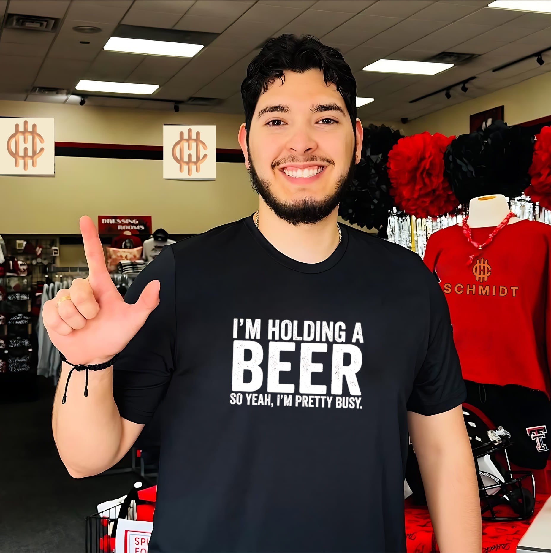 I’m holding a beer so yeah I’m pretty busy shirt
