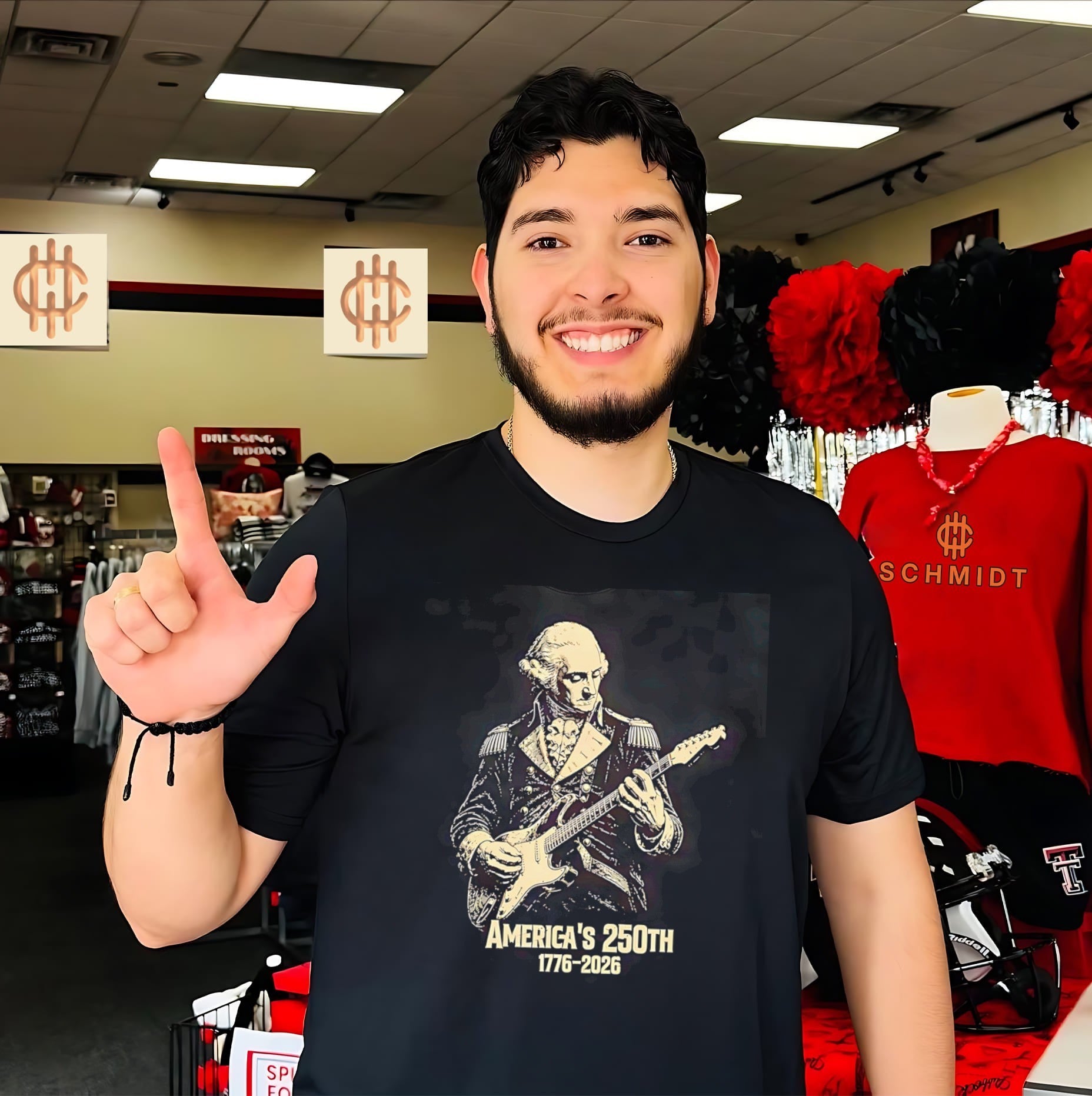 Independence Day George Washington playing electric guitar vintage shirt