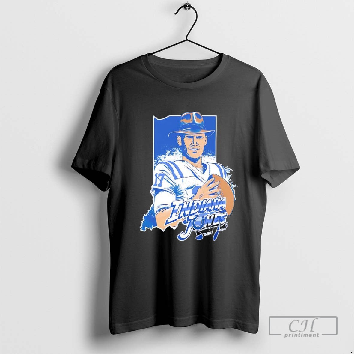 Indianapolis Colts Indiana Jones Daniel Jones Peyton Manning Signature
