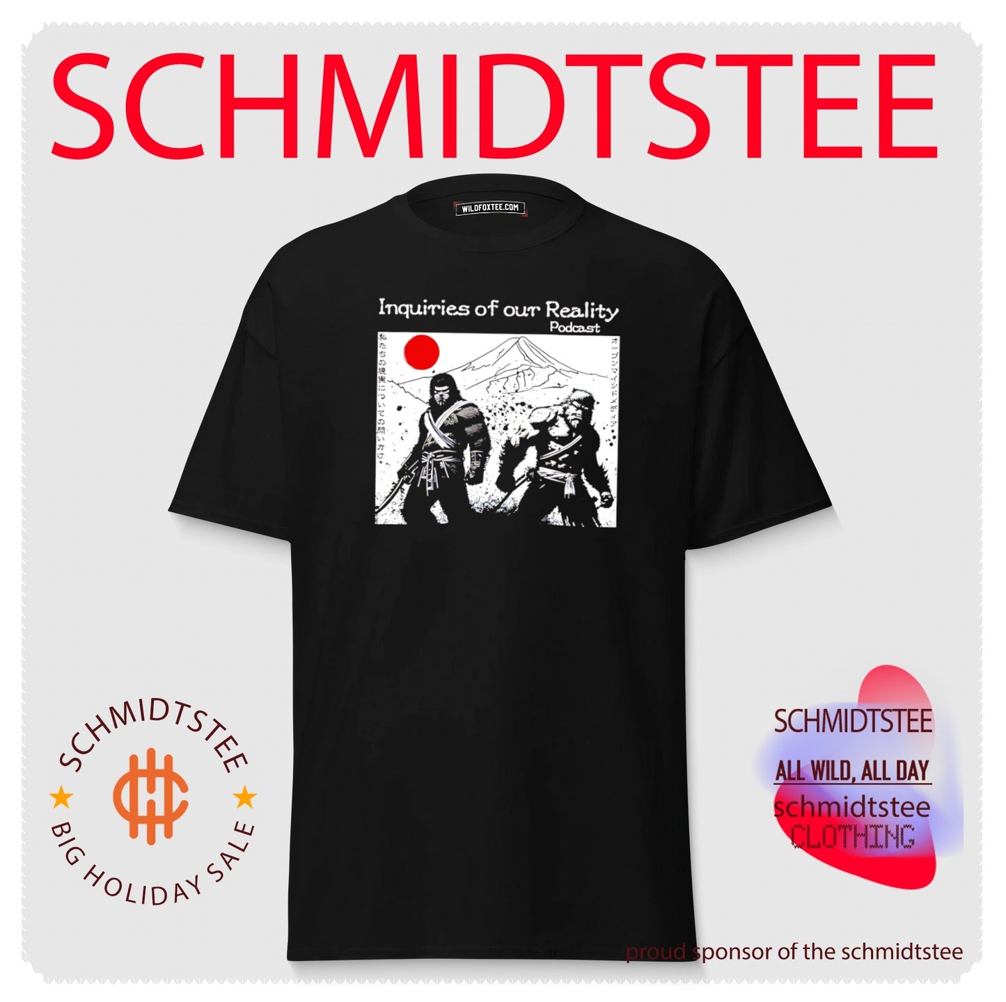 Inquiries of our Reailty podcast with Samurai retro shirt