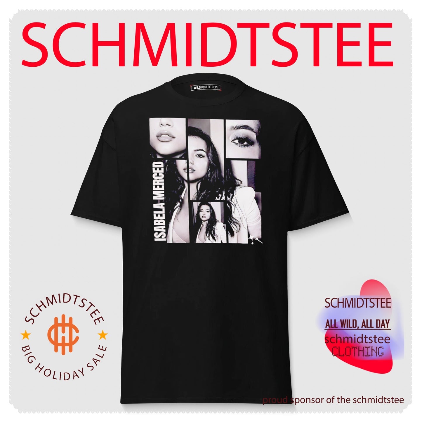 Isabela Merced grid style graphic shirt