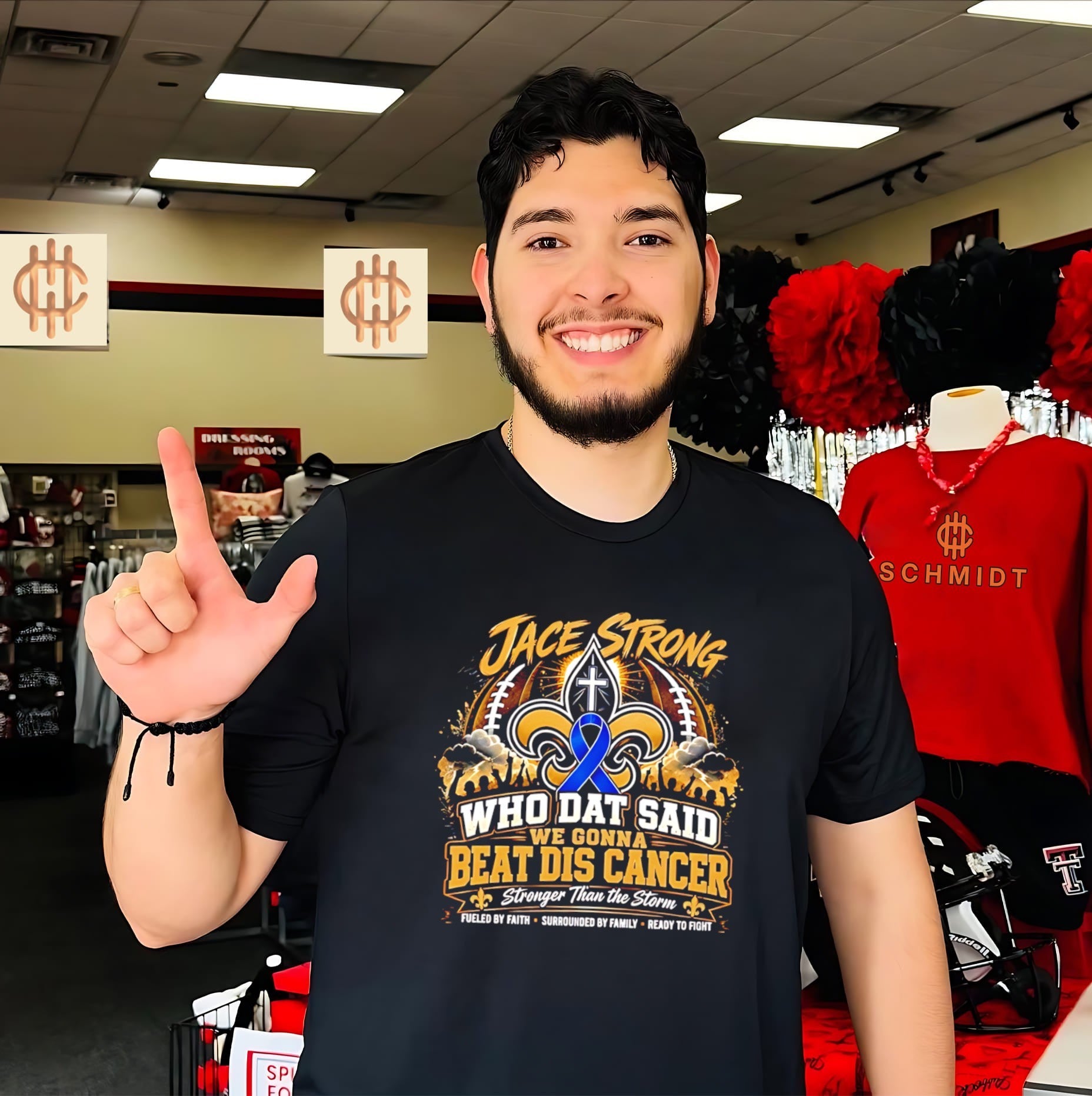 Jace Strong who dat said we gonna beat dis cancer stronger graphic shirt