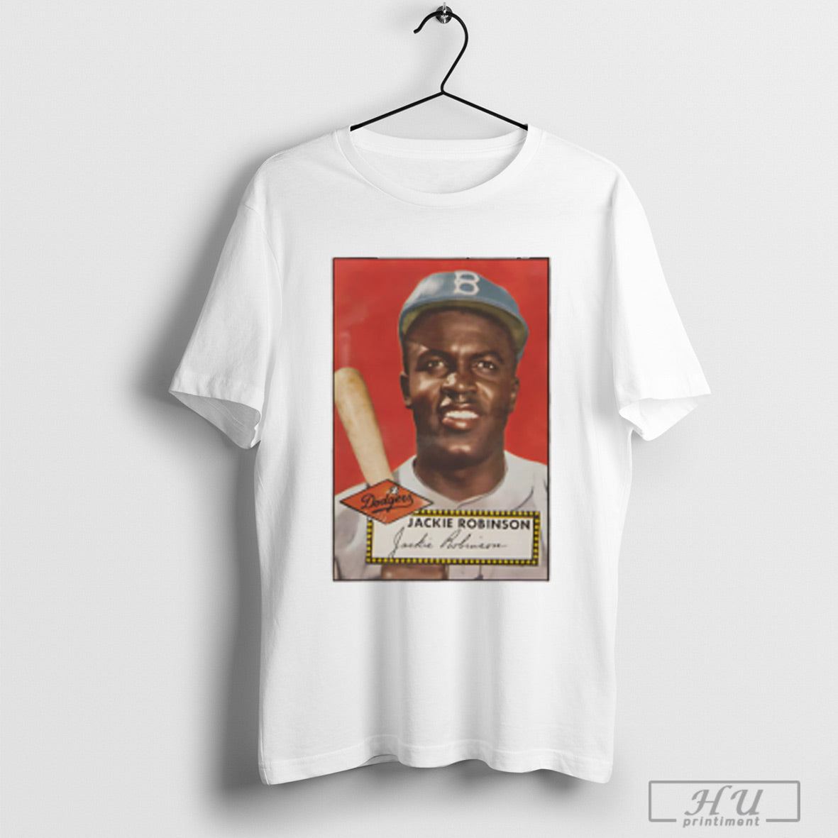 Jackie Robinson Brooklyn Dodgers 1952 Topps Baseball Card Player Shirt