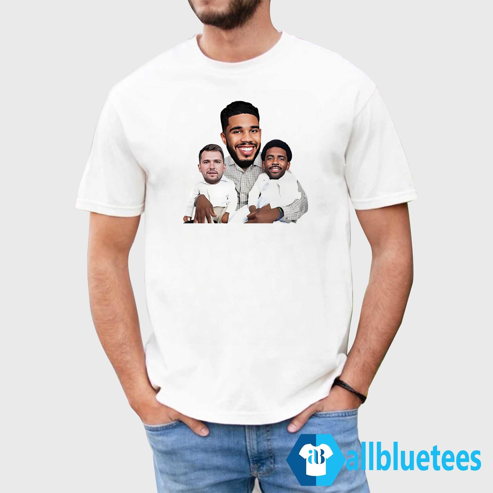 Jayson Tatum With Adopted Sons Kyrie Irving And Luka Doncic Shirt