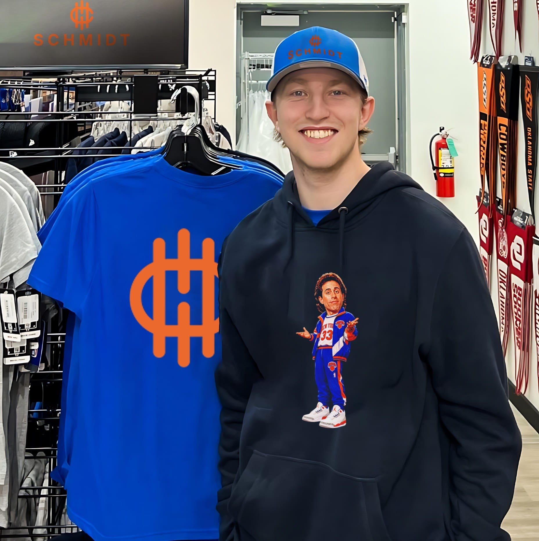 Jerry Seinfeld New York Knicks caricature shirt