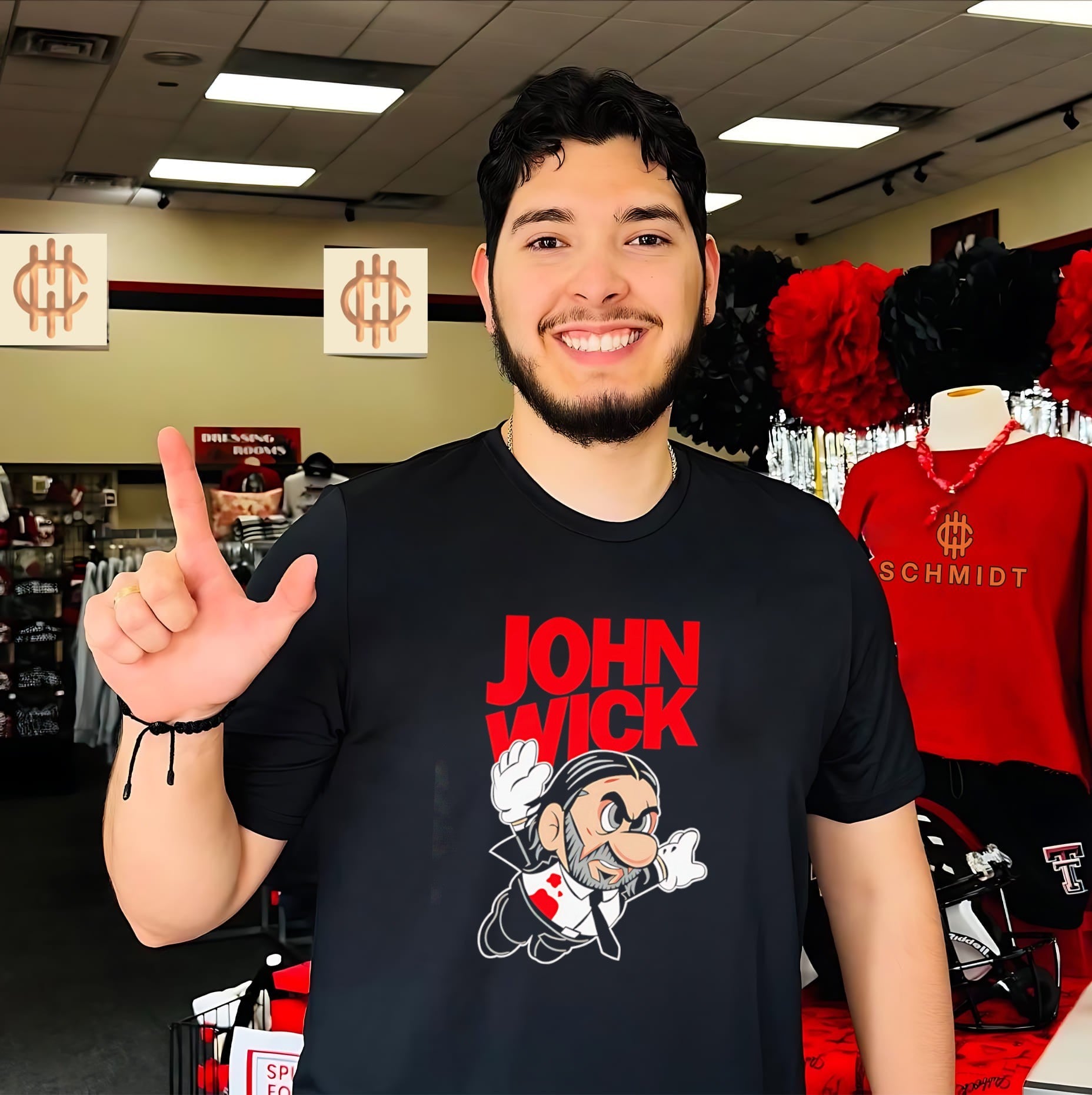 John Wick features Super Mario Bros shirt