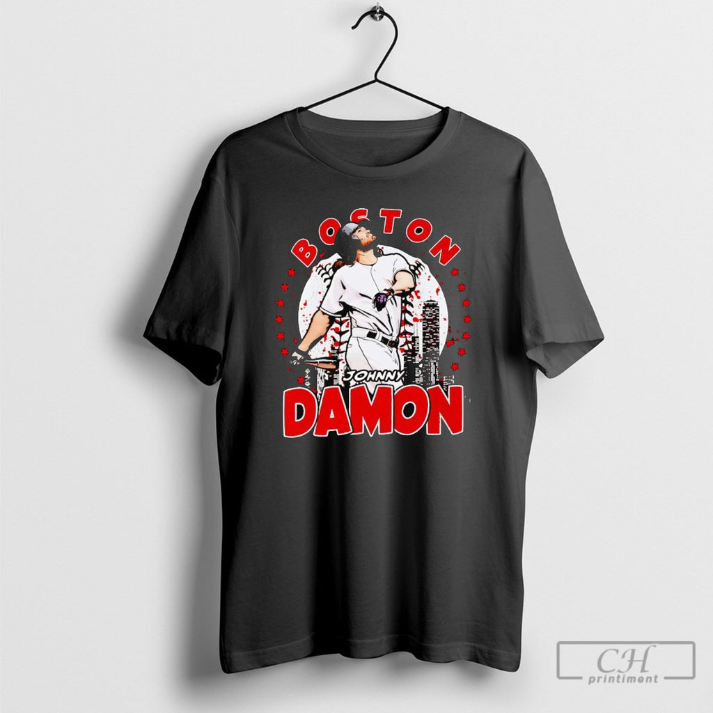 Johnny Damon Boston Skyline Celebration Shirt Sweater