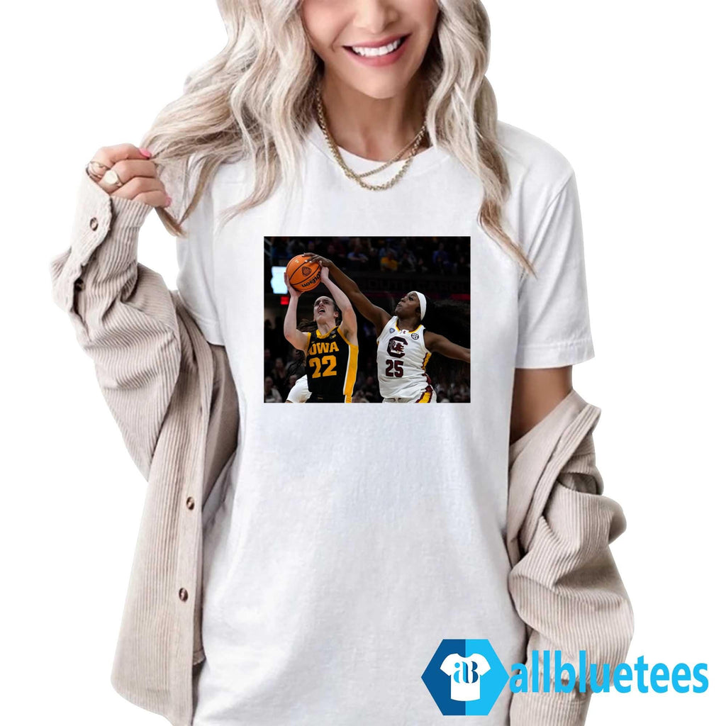 Johnson Blocks A Shot By Iowa Guard Shirt