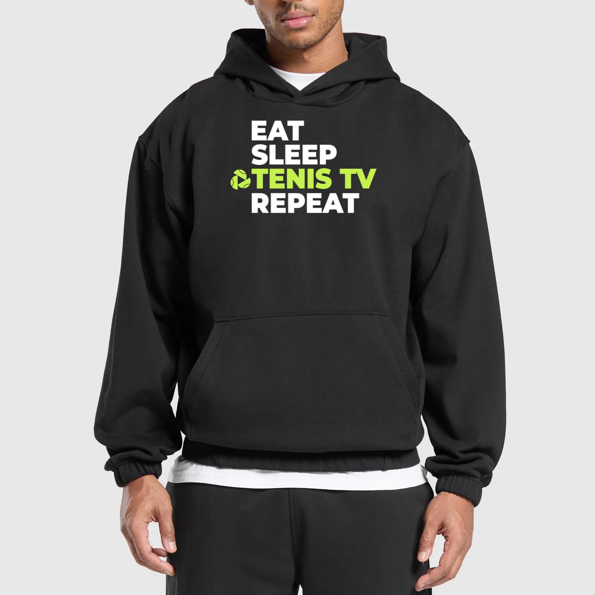 Jon Favreau Eat Sleep Tennis TV Repeat Shirt