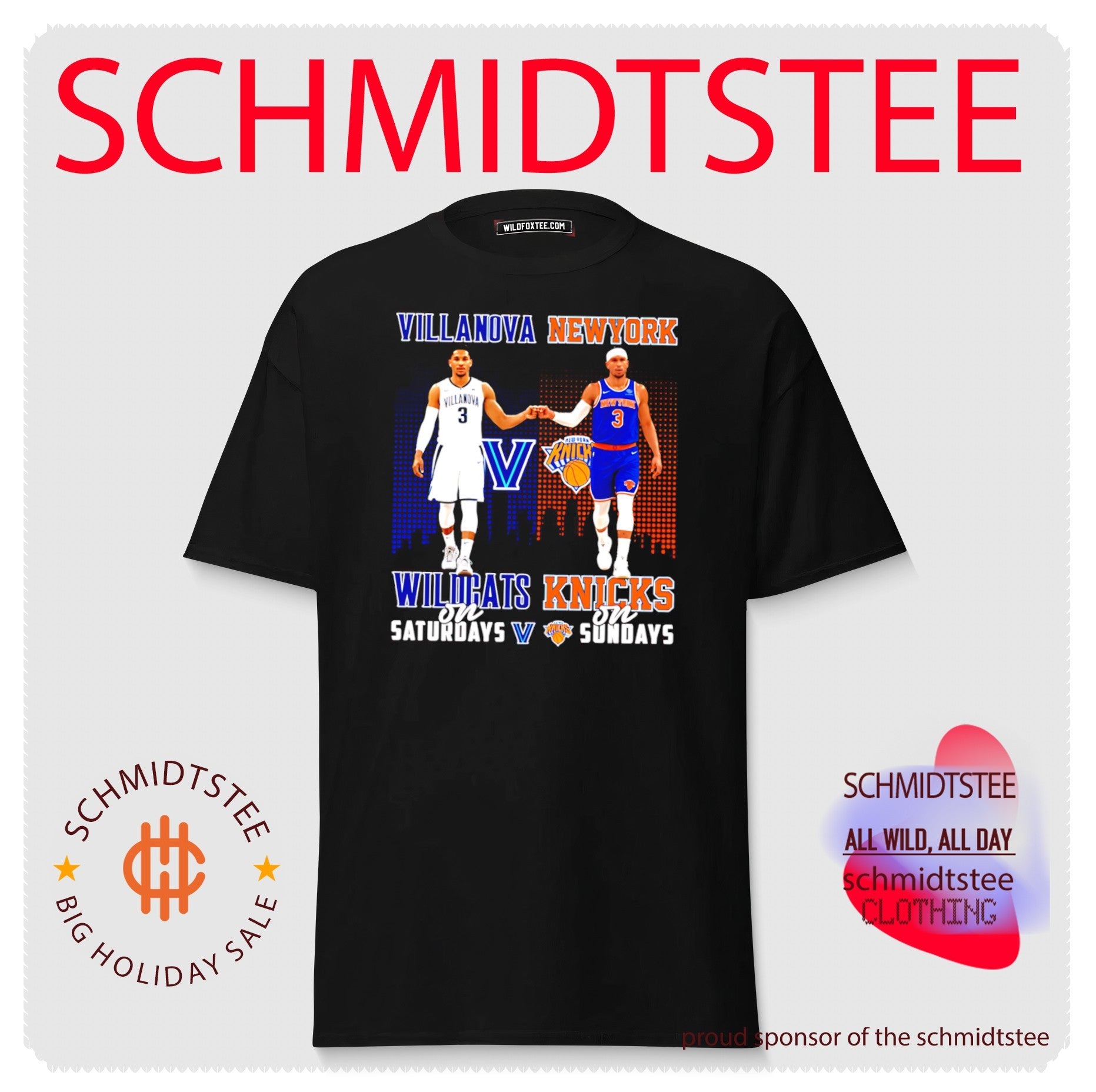 Josh Hart Villanova Wildcats on Saturdays Vs New York Knicks on Sundays skyline shirt