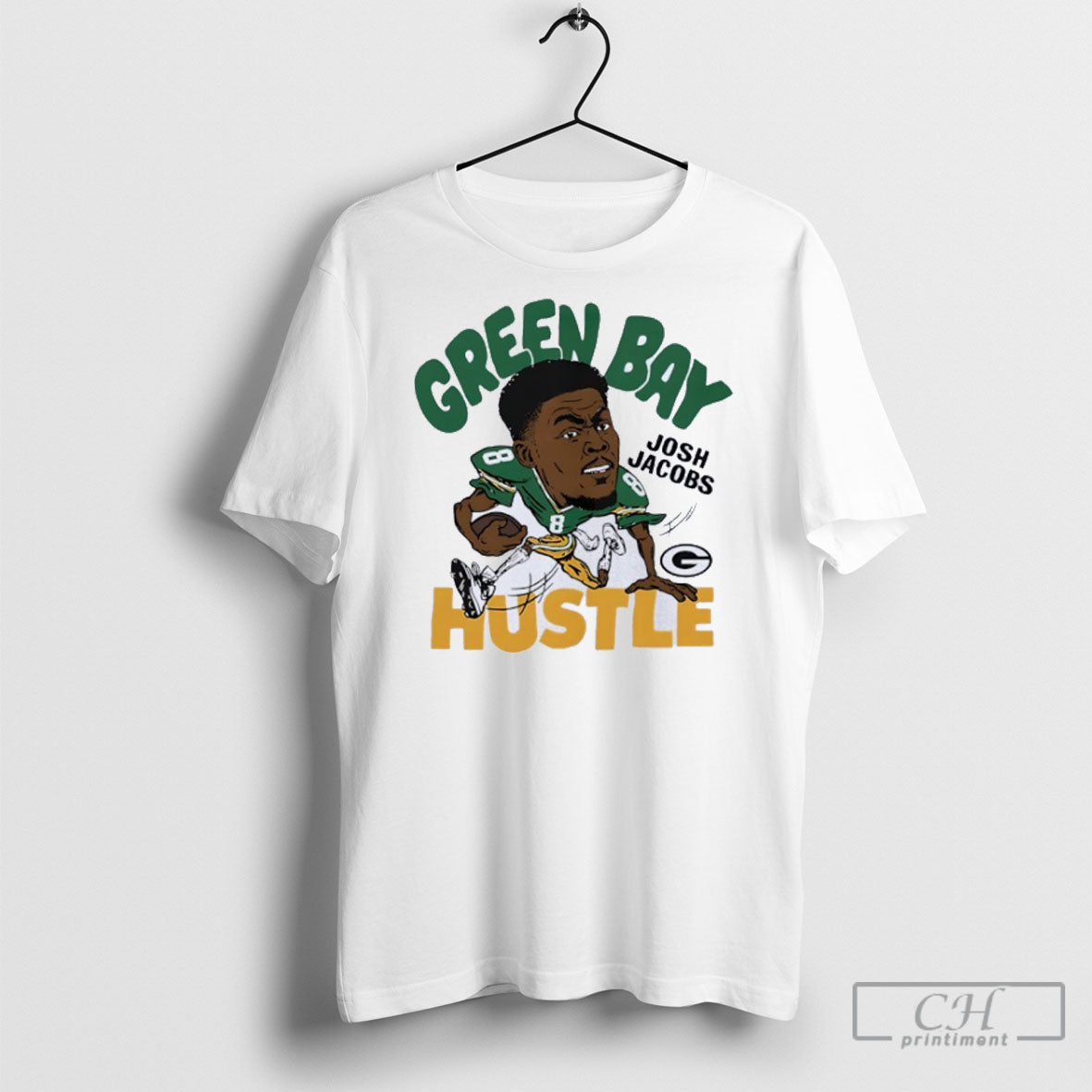 Josh Jacobs Hustle Green Bay Packers Football Signature Cartoon Shirt