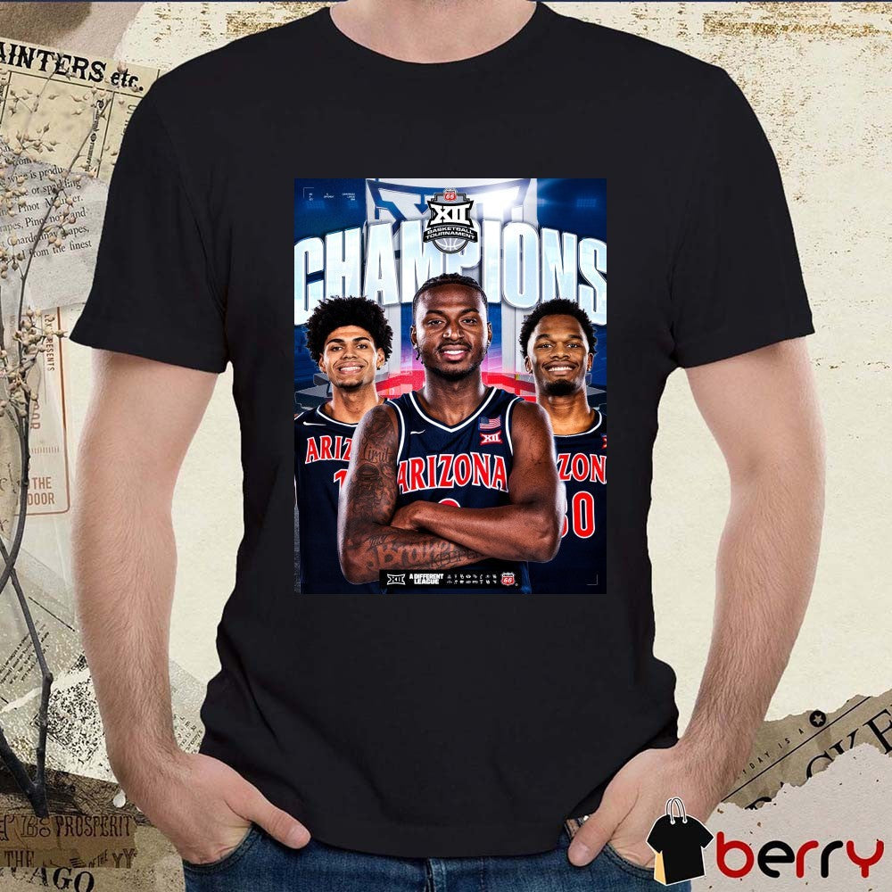 2026 Big 12 Conference Basketball Tournament Champions Arizona Wildcats Poster t-shirt