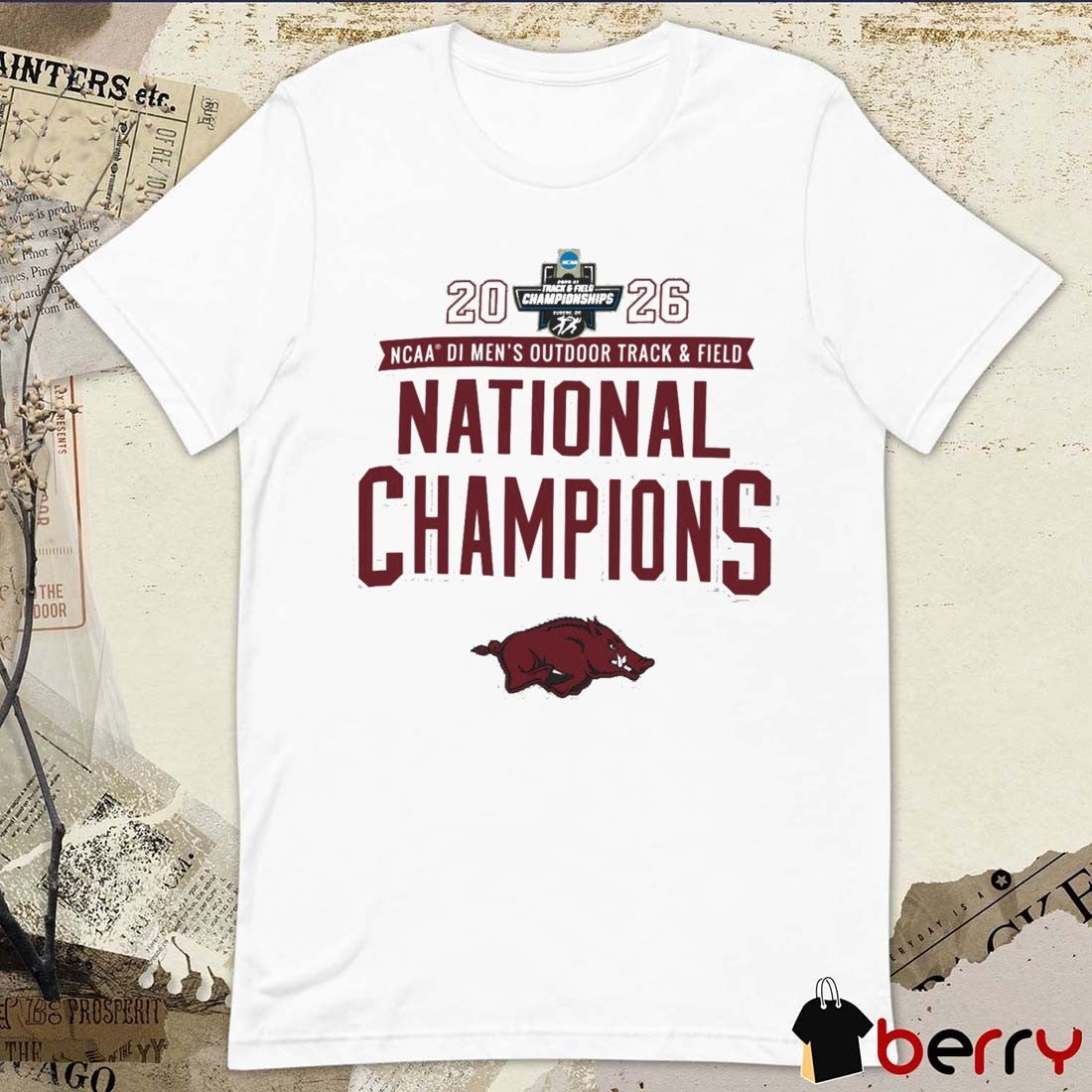 Arkansas Razorbacks 2026 NCAA DI Men’s Outdoor Track & Field National Champions t-shirt