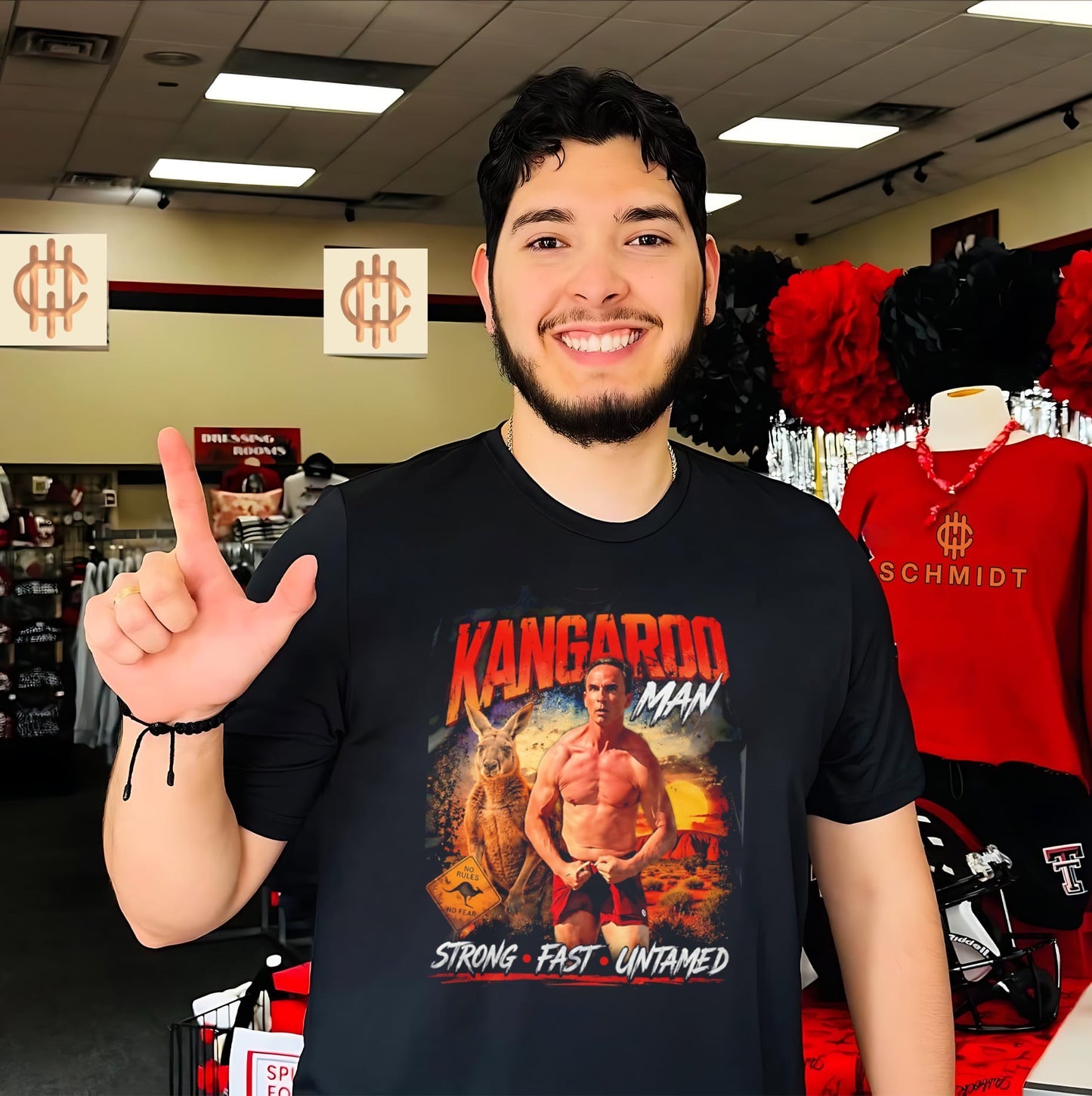 Kangaroo man strong fast untamed shirt