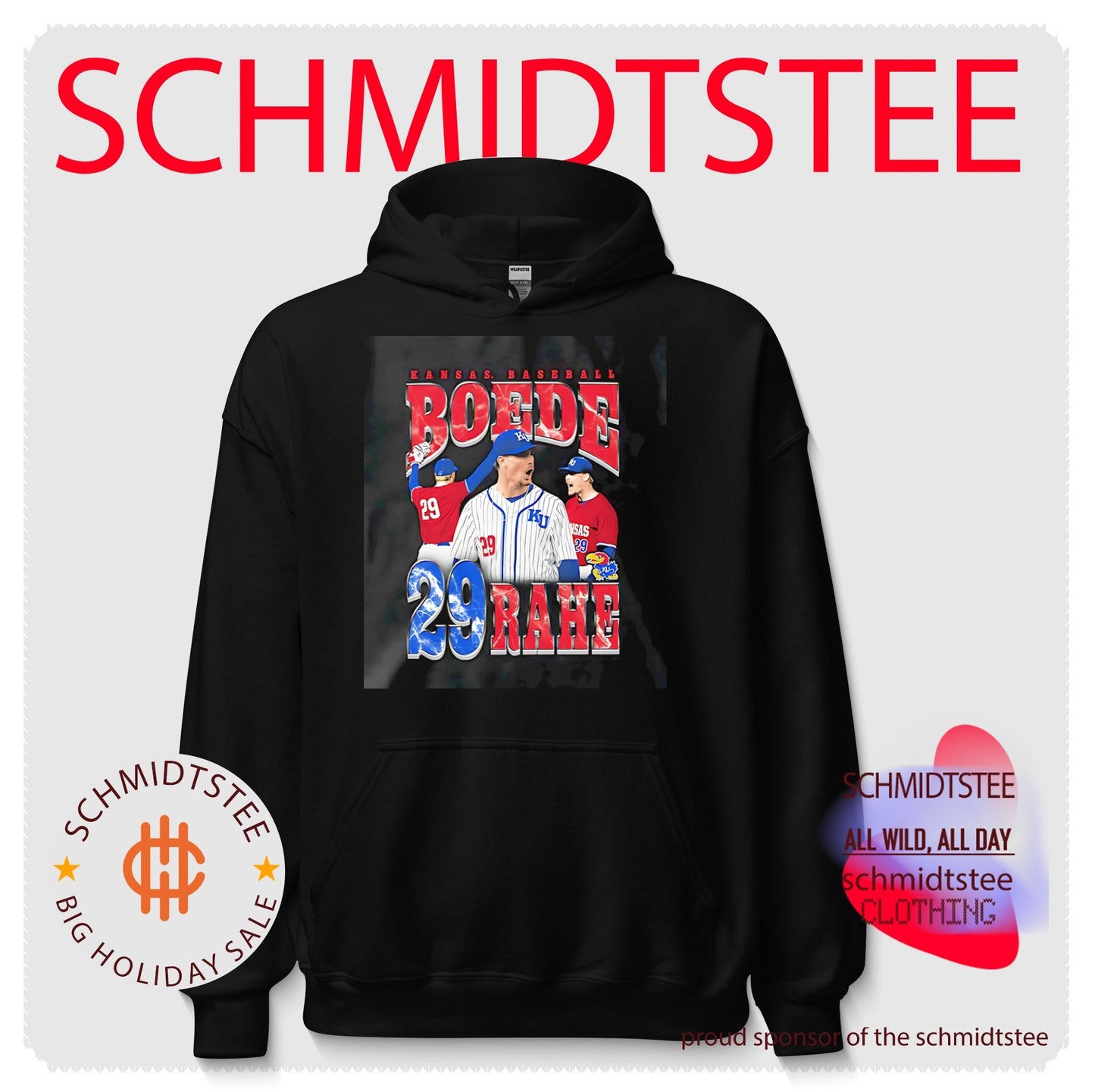 Kansas Baseball Boede Rahe number 29 player shirt