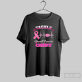 Kansas City Chiefs Football Tackle Breast Cancer Heart Rate Pink Ribbon T Shirt
