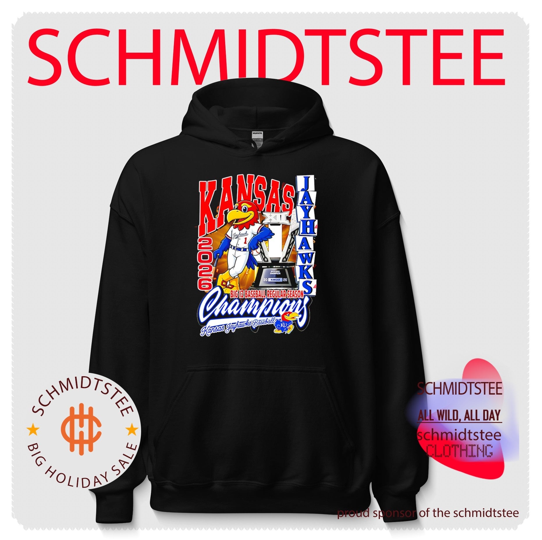 Kansas Jayhawks 2026 Big 12 baseball regular season mascot shirt