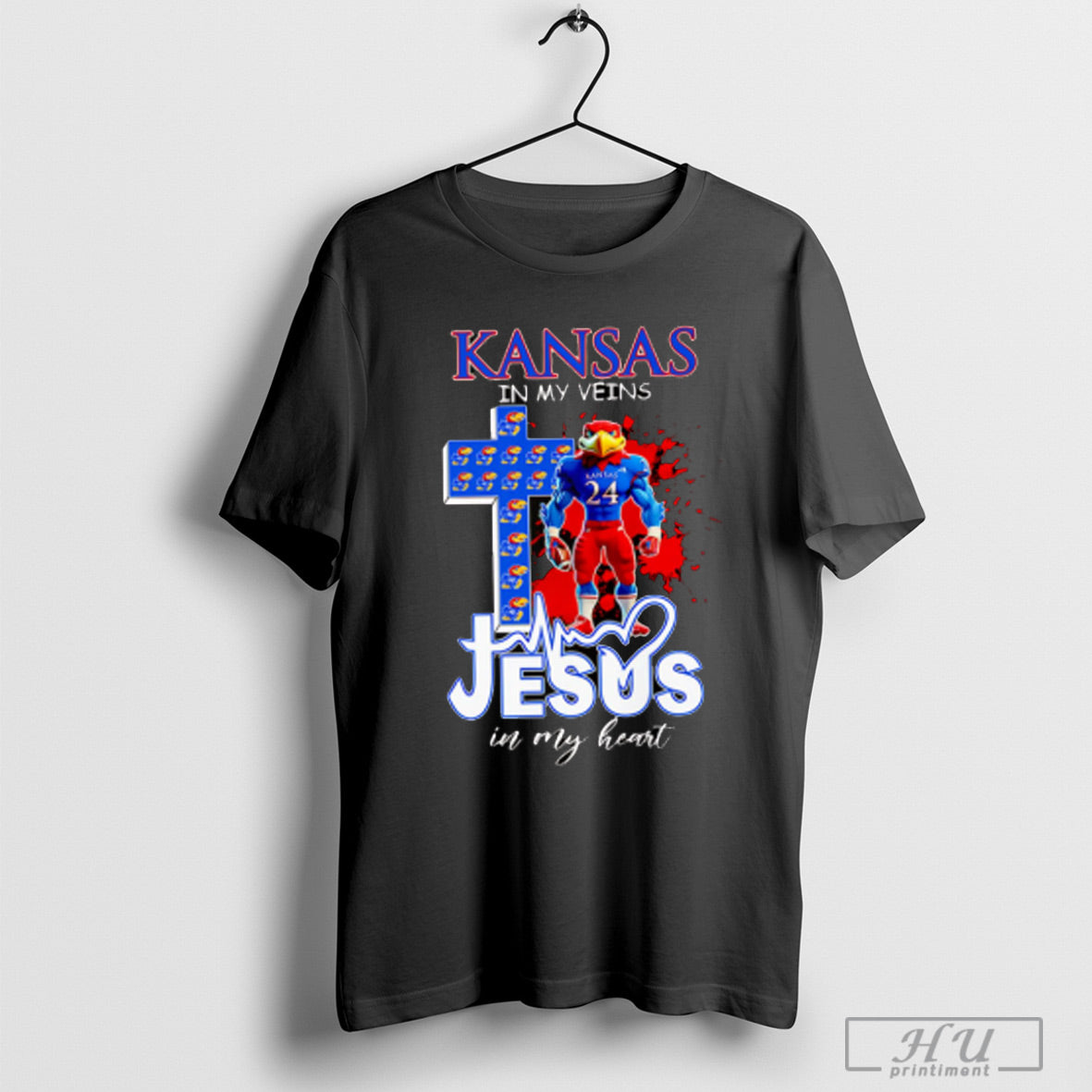 Kansas In My Veins Jesus In My Heart Mascot T Shirt