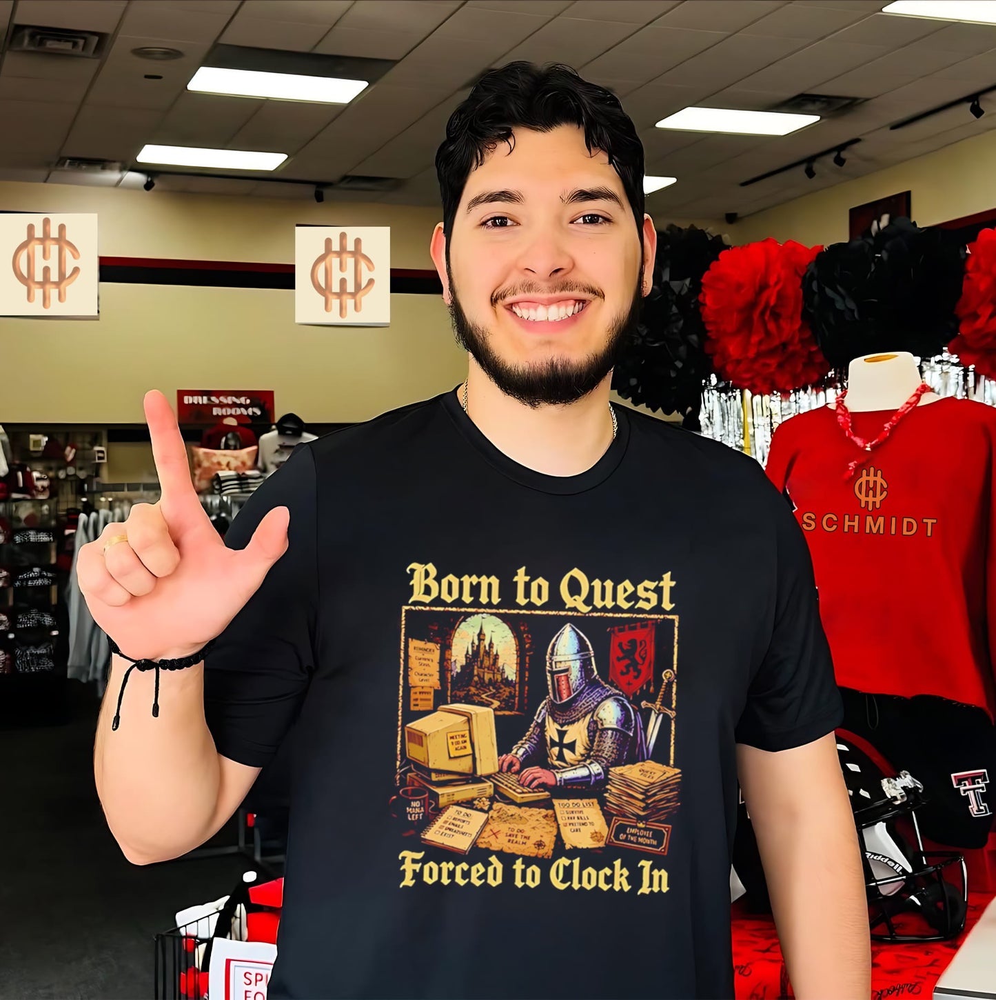 Knight Born to quest forced to clock in no mana left shirt