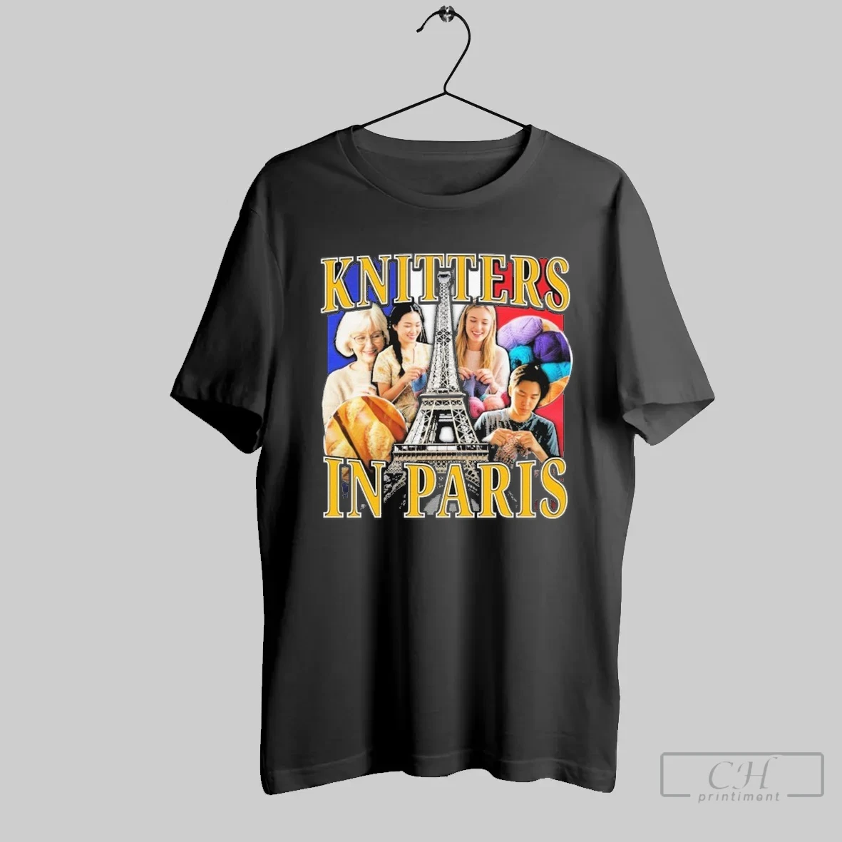 Knitters In Paris France Flag T Shirt