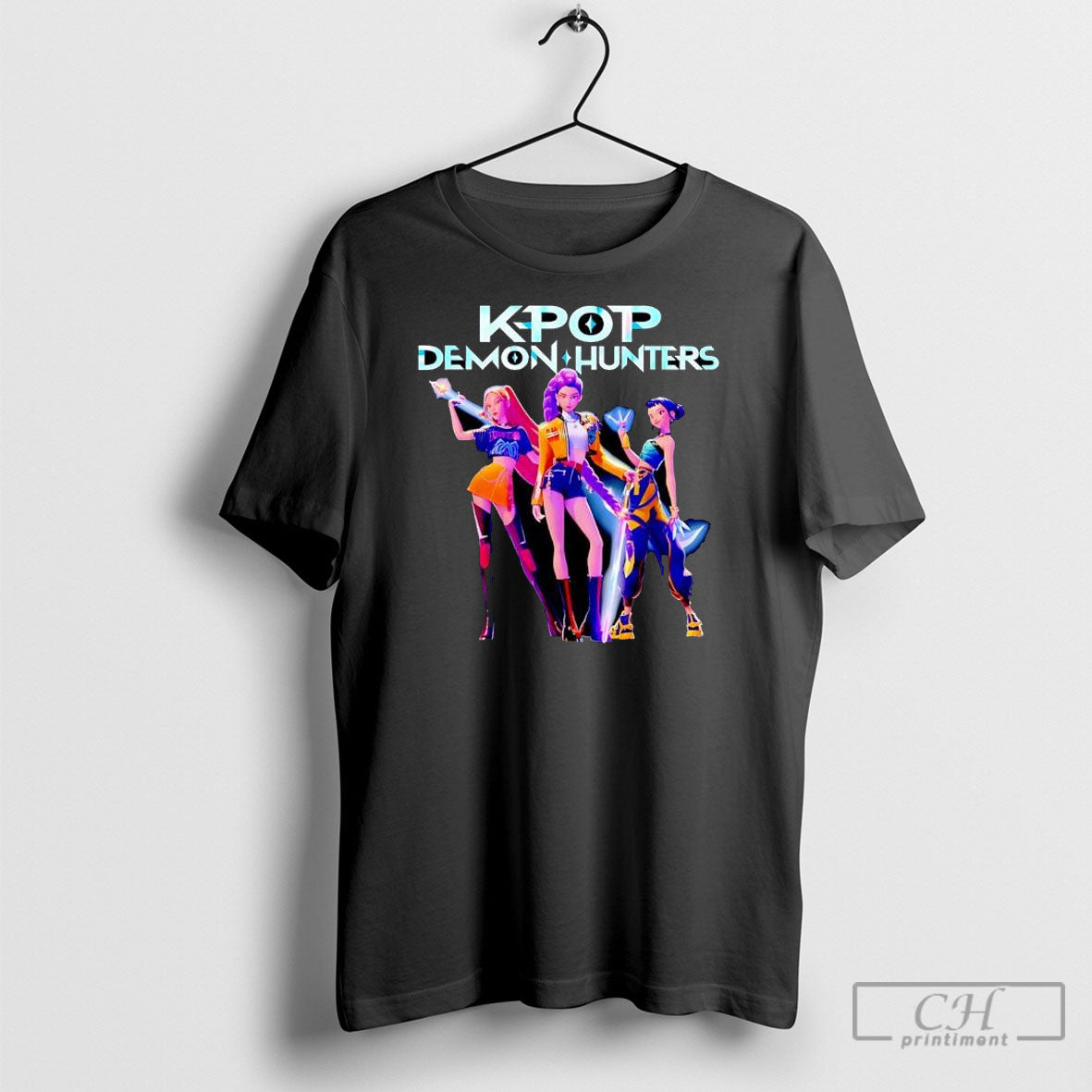 Kpop Demon Hunters Halloween Huntrix Heroic Poses Group Shot Pullover Shirt Sweater