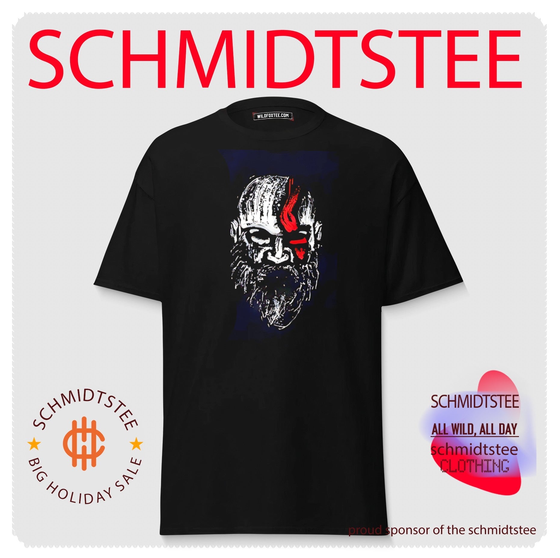 Kratos God of War portrait illustration shirt