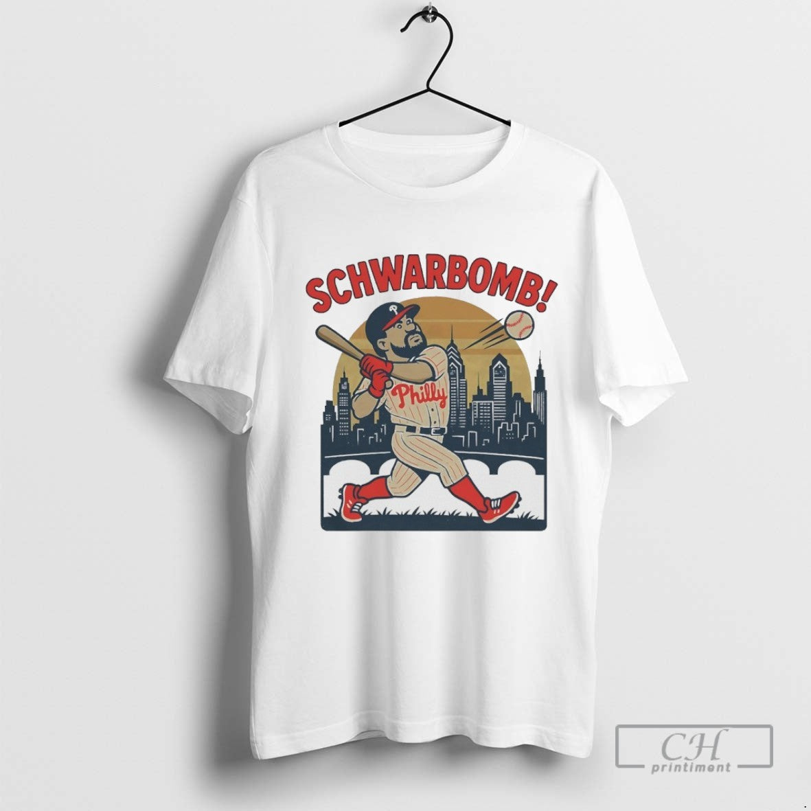 Kyle Schwarber Schwarbomb Philadelphia Baseball Cartoon