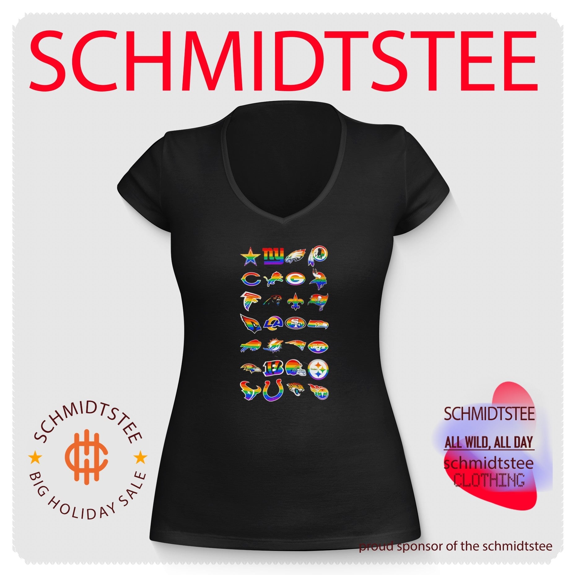 LGBTQ NFL teams logos Pride Month 2026 shirt