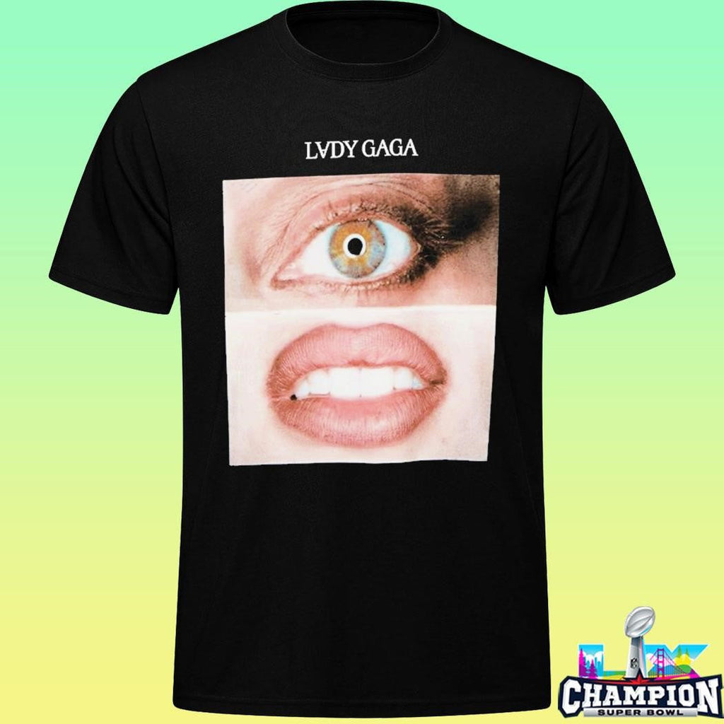 Lady Gaga Eyes And Mouth Panels Shirt