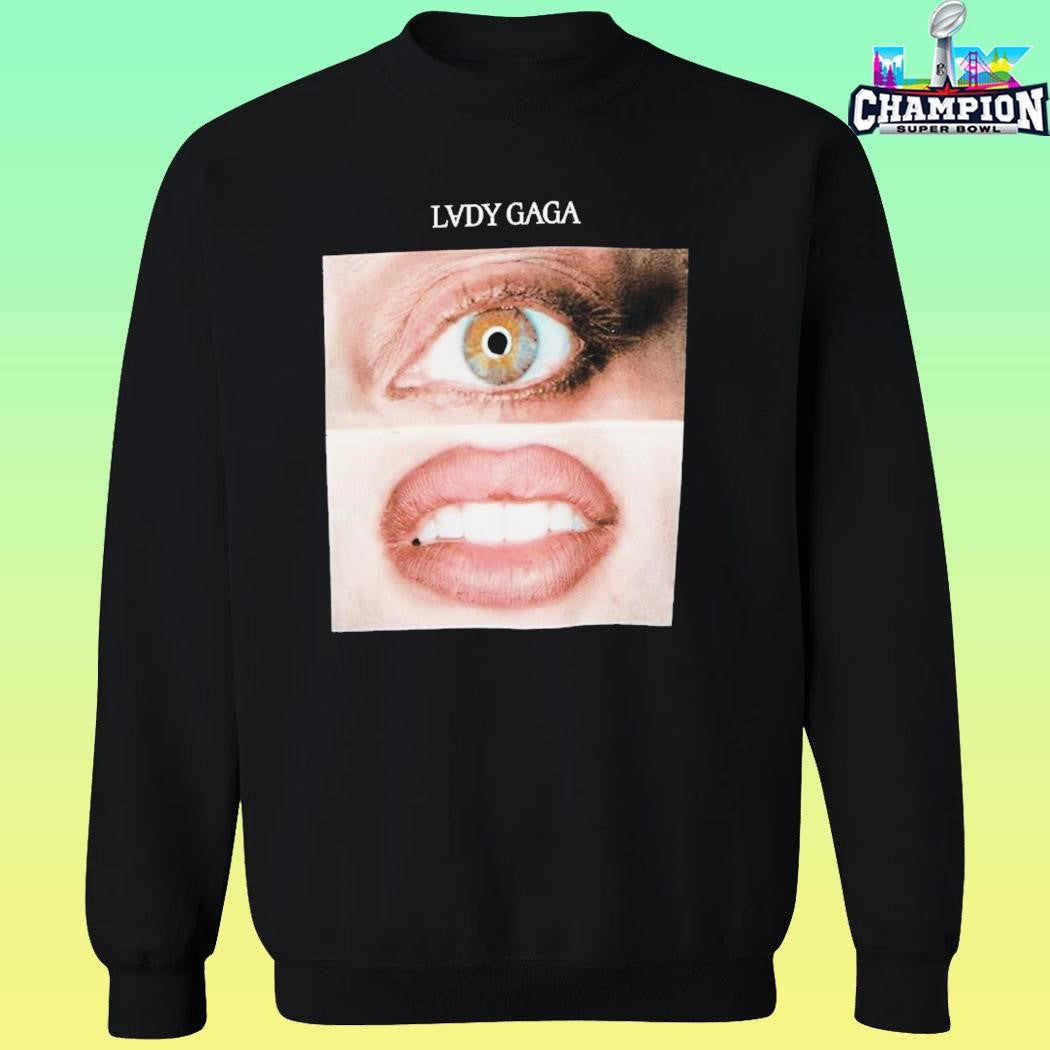 Lady Gaga Eyes And Mouth Panels Shirt