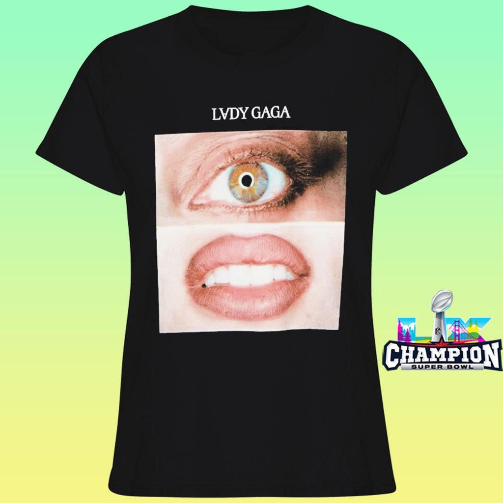 Lady Gaga Eyes And Mouth Panels Shirt