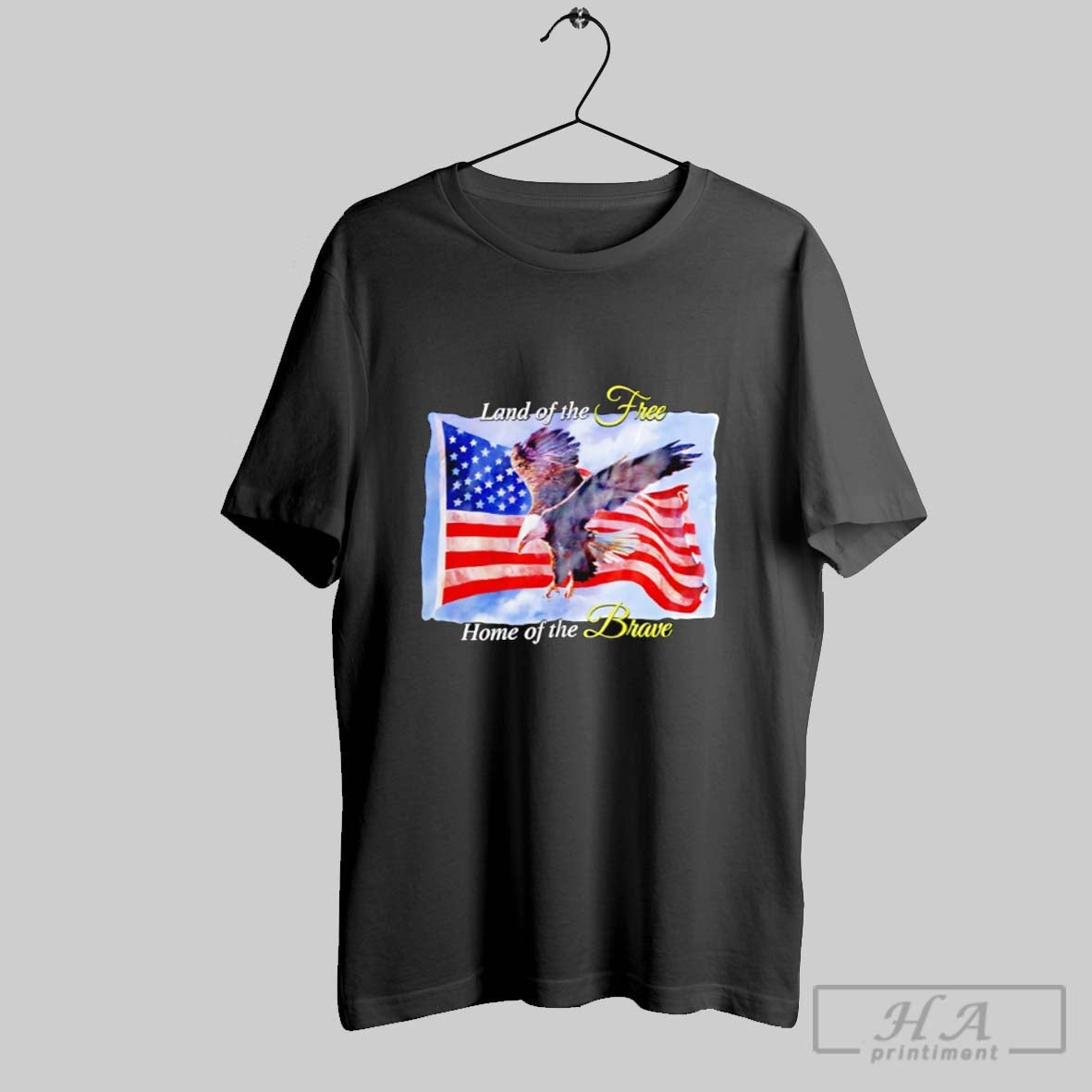 Land Of The Free Home Of The Brave Eagle American Flag