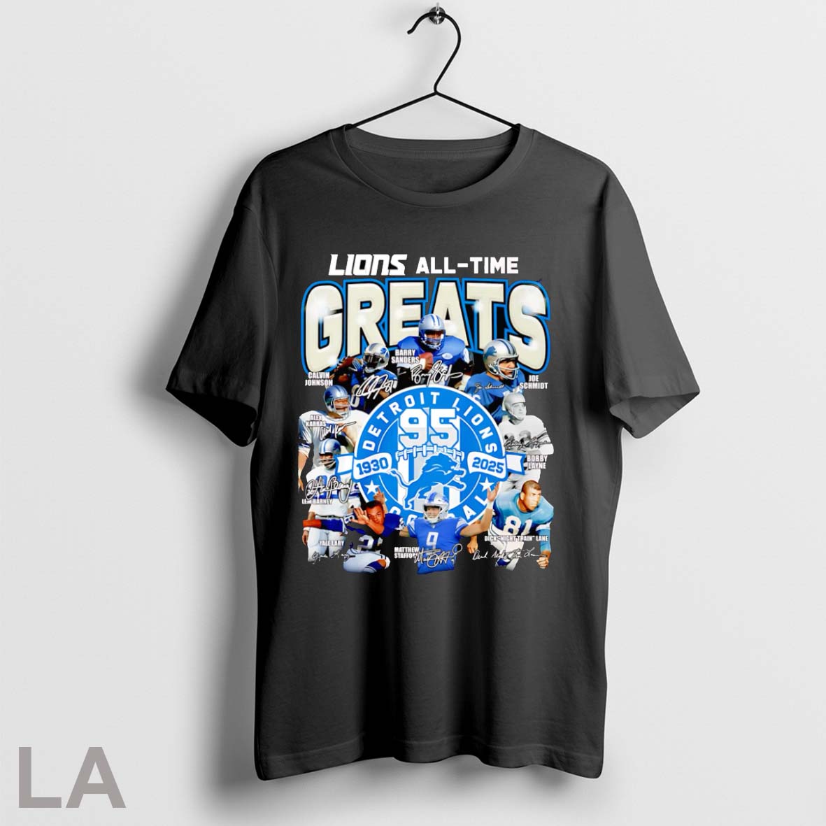 Lions All Time Greats 1960 2025 Signatures T Shirt
