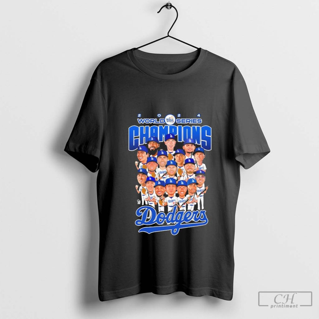 Los Angeles Dodgers 2024 World Champions Team Cartoon