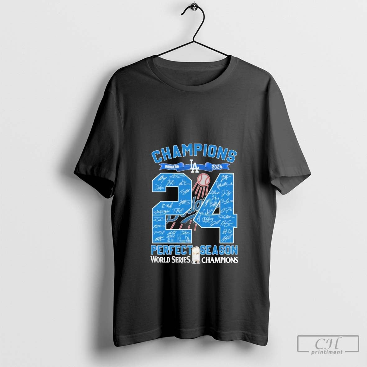 Los Angeles Dodgers Champions 2024 Perfect Season World Series Signature