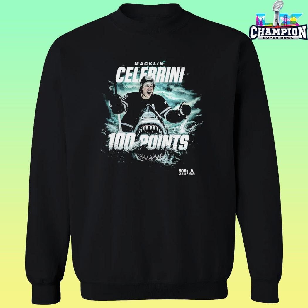 Macklin Celebrini San Jose 100 Points Shirt