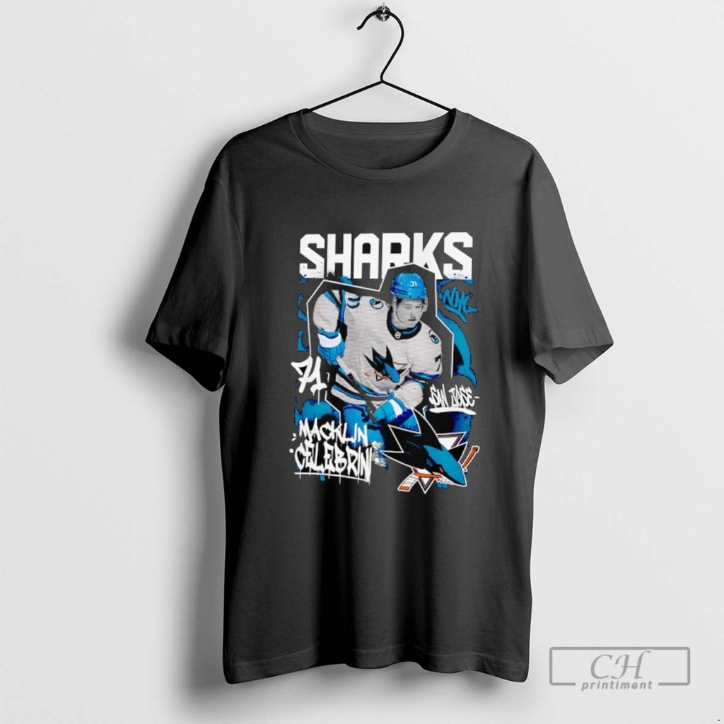 Macklin Celebrini San Jose Sharks Hockey Graphic