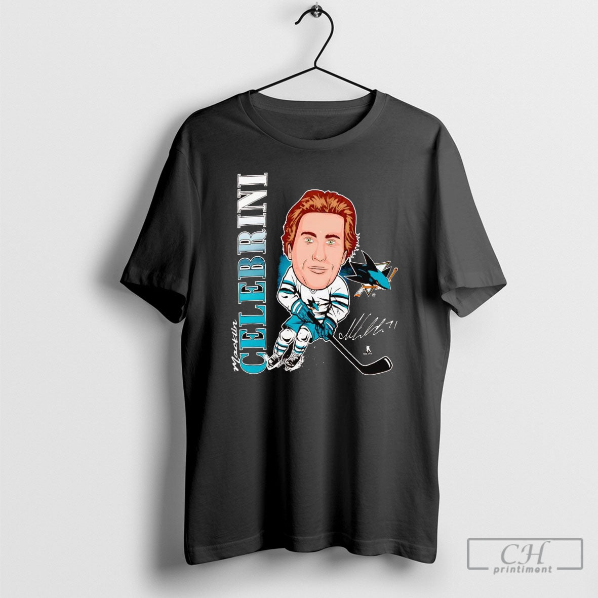 Macklin Celebrini Caricature Player San Jose Sharks