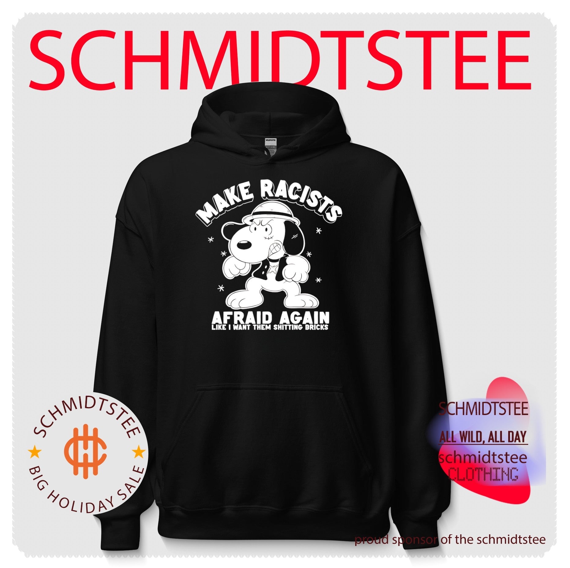 Make racists afraid again like I want them shitting bricks angry Snoopy shirt