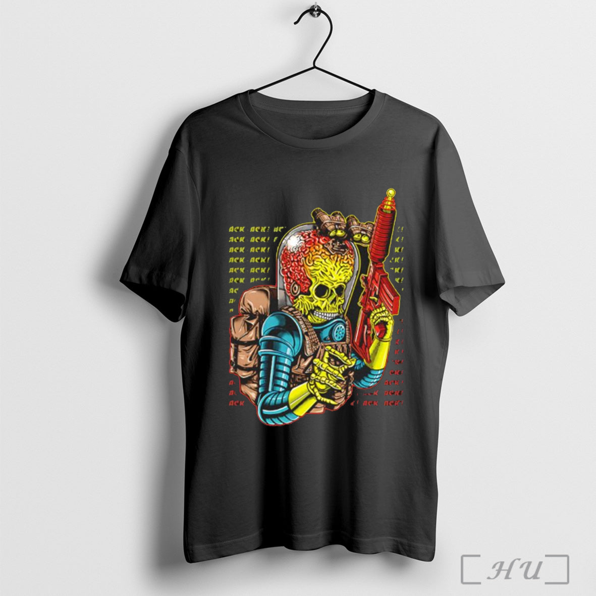 Mars Attacks Tactical Ack With Gun T Shirt
