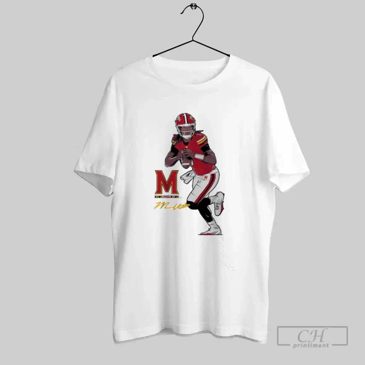 Maryland Football Malik Washington Superstar Pose Signature