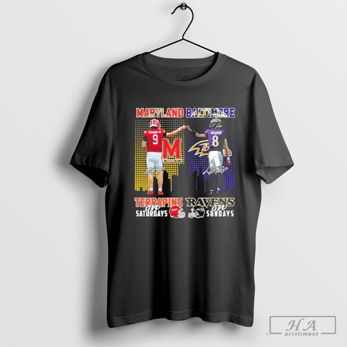 Maryland Terrapins On Saturdays X Baltimore Ravens On Sundays Shirt Edwards Jr And Jackson