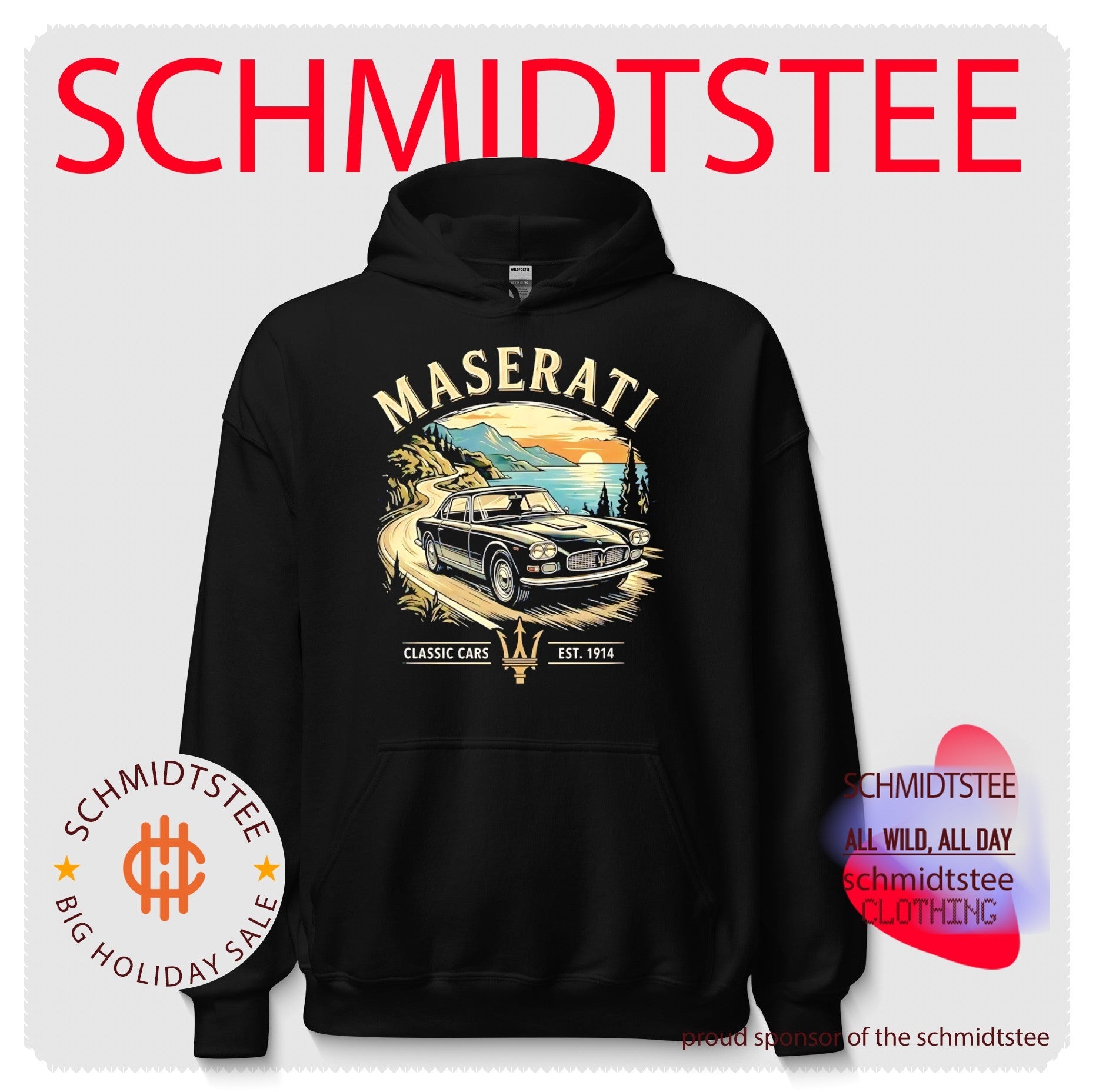 Maserati classic cars est 1914 graphic car shirt